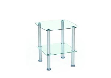 Konferenční stolek SHERATAN, kov/sklo